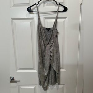 Trixxi Silver Wrap Knot Dress